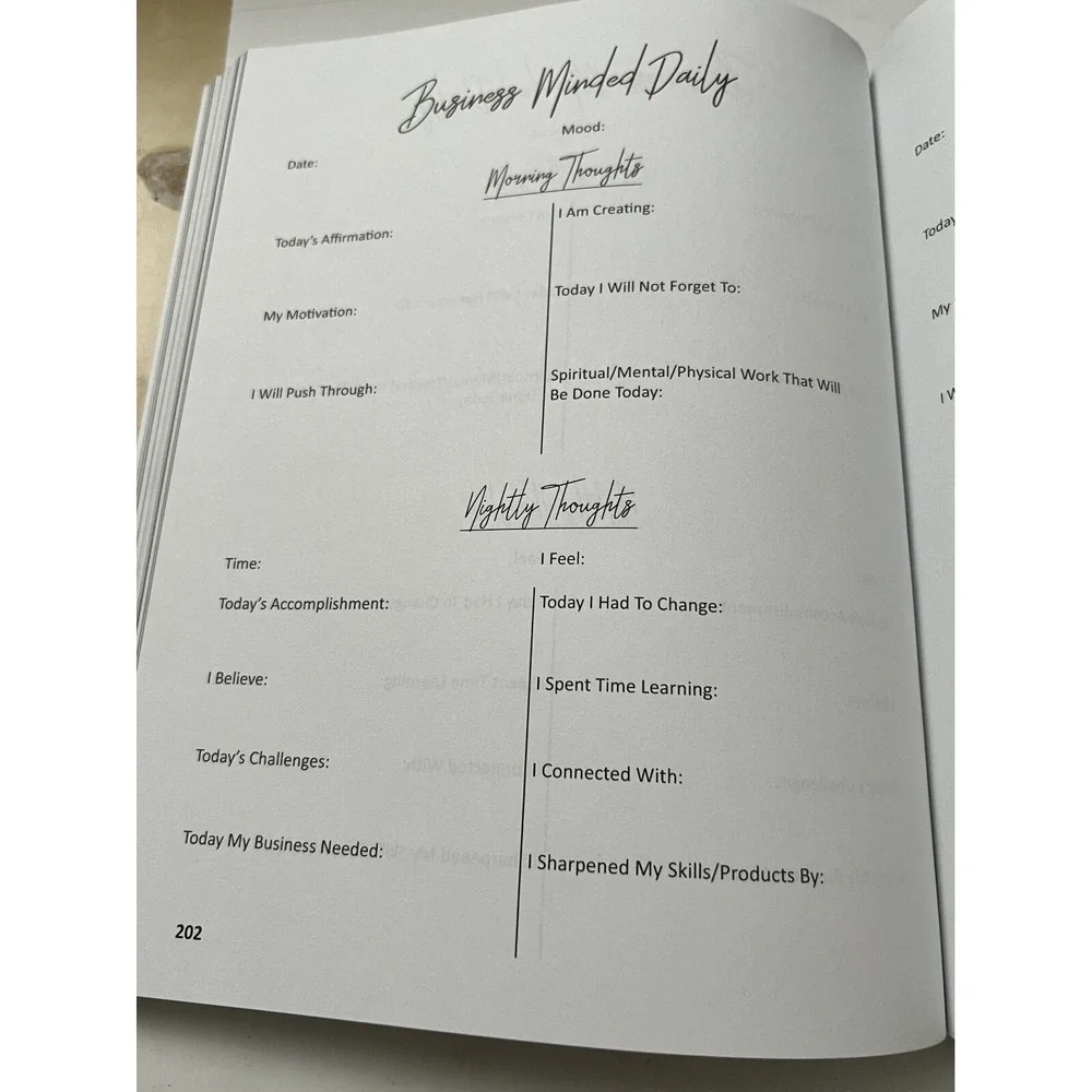 Business Minded Journal Daily Planner For Entrepreneurs With Inspirational Promp